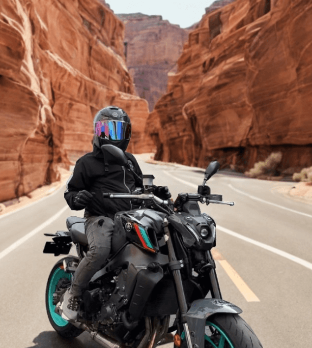 Boutique biker outfit rider